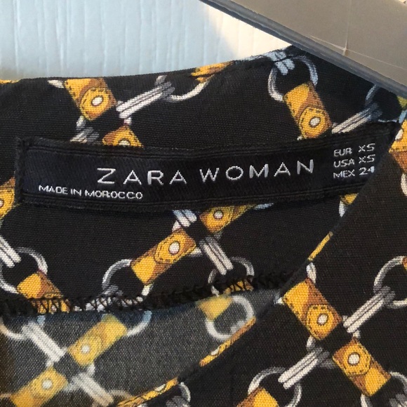 Zara Woman chain print ruffle blouse - Picture 3 of 8